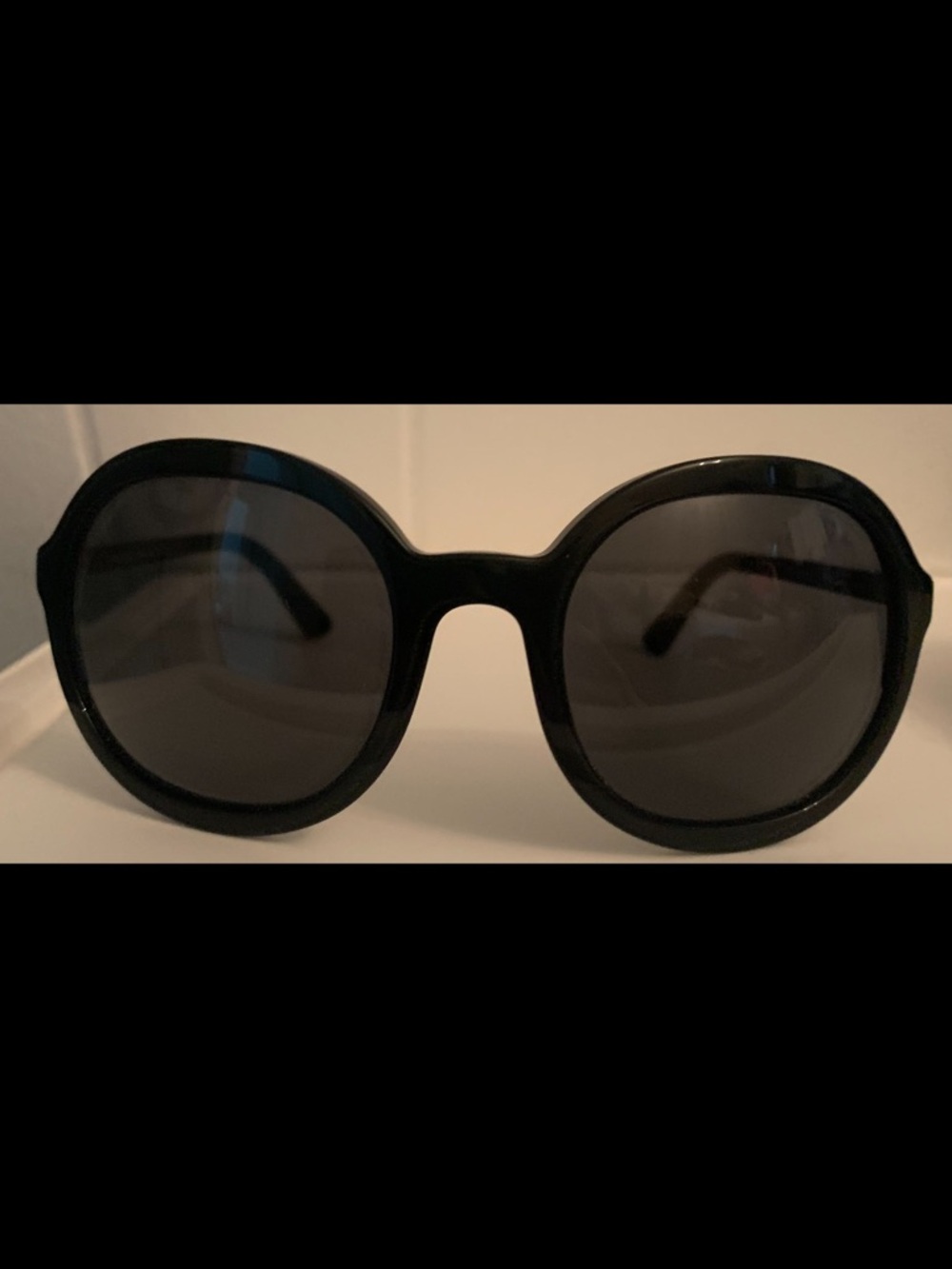 Prada Round Black Women's Sunglasses - Picture 2 of 9